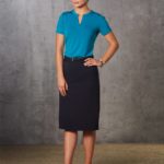 Benchmark Womens Poly Viscose Stretch Twill Flexi Waist A-Line Utility Lined Skirt