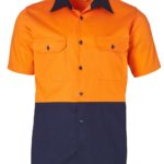 AIW Workwear Cotton Drill Safety Shirt Short Sleeve