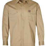 AIW Workwear Mens Stretch Work Shirt With 2 Front Flap Pockets